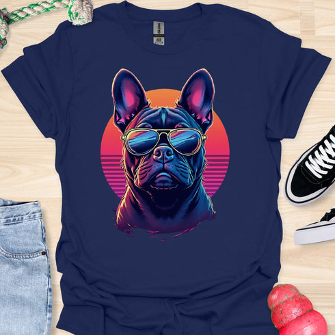 Retro Frenchie with Sunglasses - V1 - Retro One T-Shirt